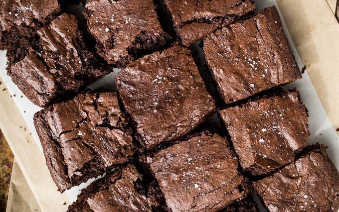 Gluten and Sugar Free Brownies on a white plate