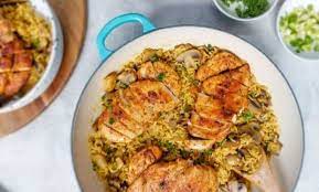 Mushroom Rice With Grilled Chicken Breast